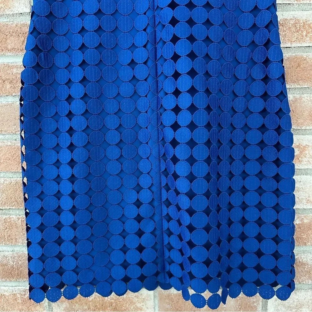Lauren Ralph Lauren Polka Dot Cocktail Sheath Dress Women’s 10 Petite 10P Blue - Picture 9 of 10